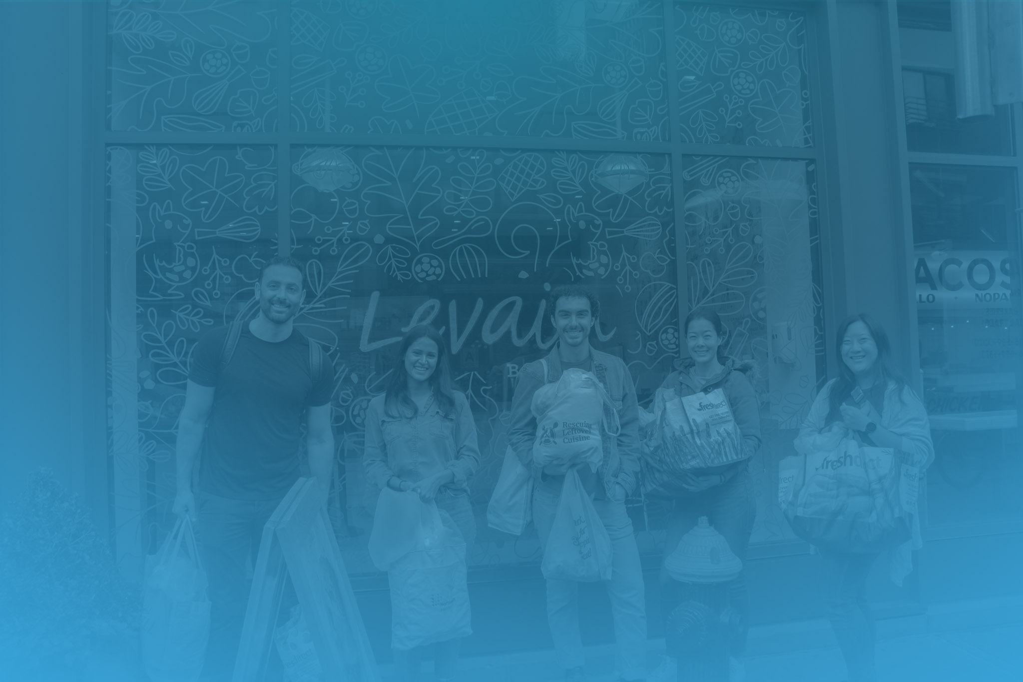 A group of volunteers on a food rescue